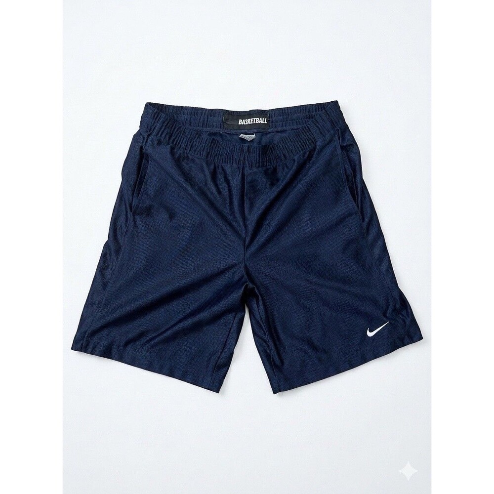 Vtg Y2K Nike Basketball Mens Mesh Shorts Navy Blue M Athletic Gym 013